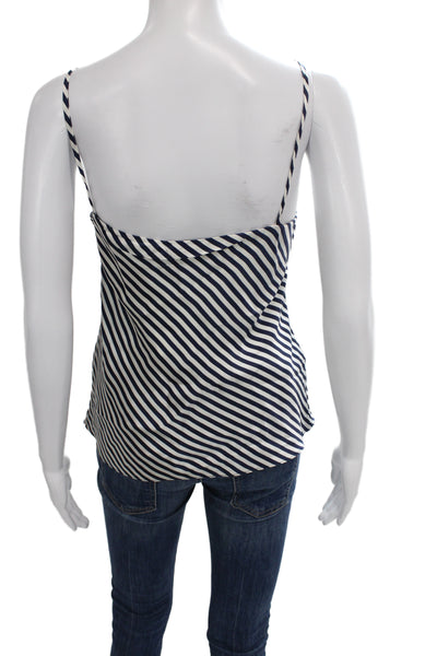 Dana Buchman Women Dark Blue Striped Silk Camisole Nautical Size M