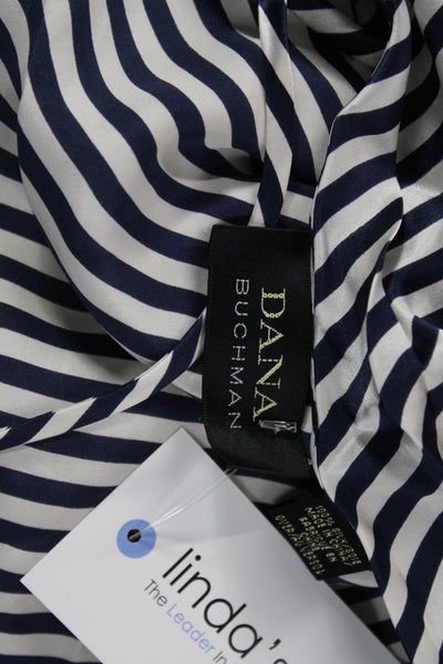 Dana Buchman Women Dark Blue Striped Silk Camisole Nautical Size M