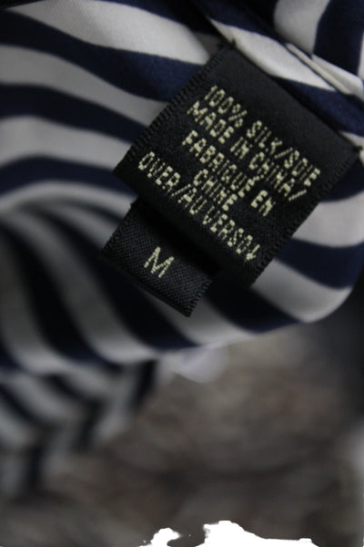 Dana Buchman Women Dark Blue Striped Silk Camisole Nautical Size M