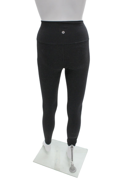 Lululemon Womens Black Ankle Leggings Nylon Spandex Size 4