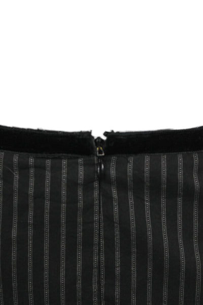 Nanette Lepore Women Black Striped Straight Pencil Mini Skirt Size 6