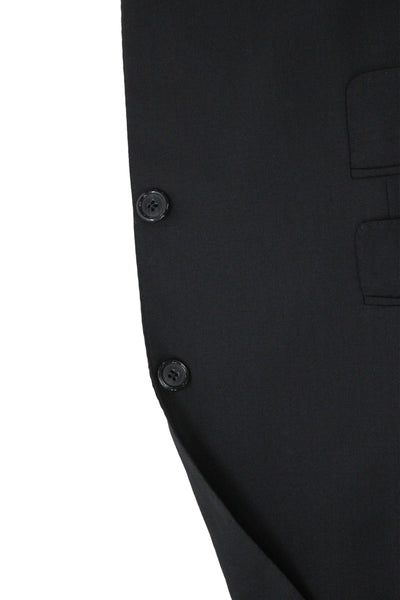 Sartoria Ambrosiana Mens Black Wool Suit Jacket Collared Button Classic Size 40