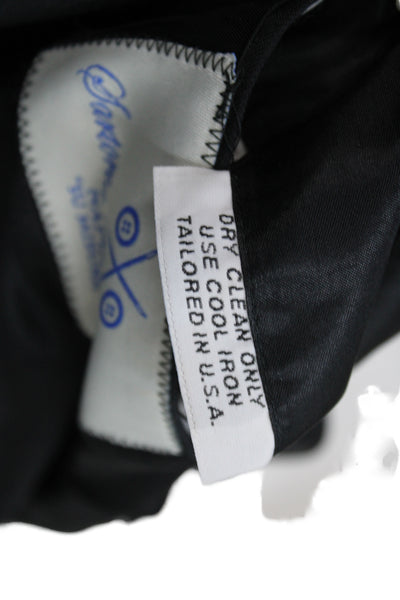 Sartoria Ambrosiana Mens Black Wool Suit Jacket Collared Button Classic Size 40