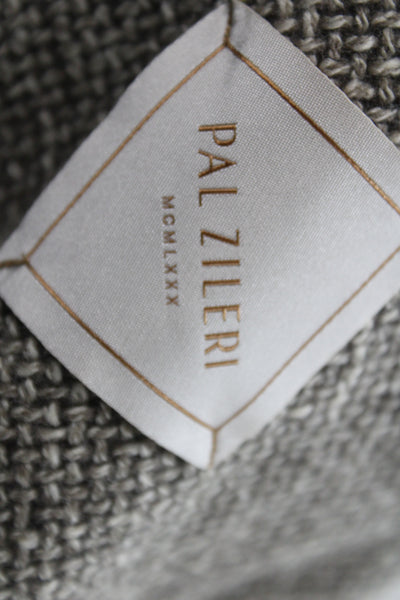 Pal Zileri Mens Sport Coat Gray Check Wool Silk Blend Size 58