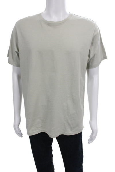 Frame Mens Cotton Crew Neck T-Shirt Gray Short Sleeve Solid Size L