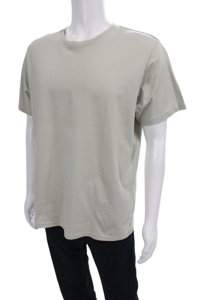 Frame Mens Cotton Crew Neck T-Shirt Gray Short Sleeve Solid Size L