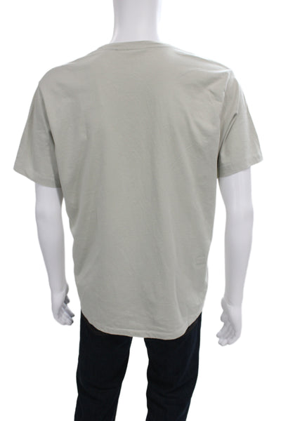 Frame Mens Cotton Crew Neck T-Shirt Gray Short Sleeve Solid Size L
