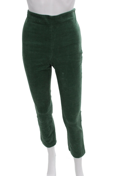 Tuckernuck Womens Green Cropped Ankle Pants Zip Cotton Spandex Size S