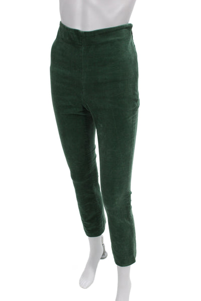 Tuckernuck Womens Green Cropped Ankle Pants Zip Cotton Spandex Size S