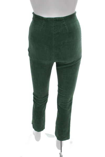 Tuckernuck Womens Green Cropped Ankle Pants Zip Cotton Spandex Size S