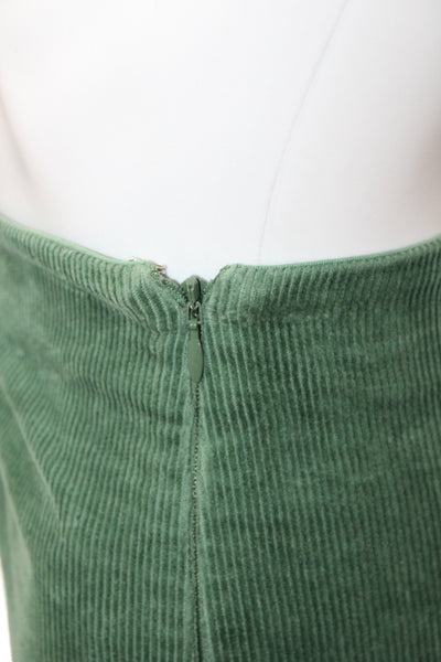 Tuckernuck Womens Green Cropped Ankle Pants Zip Cotton Spandex Size S