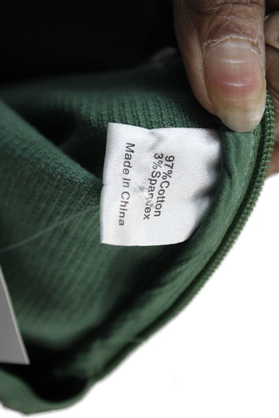 Tuckernuck Womens Green Cropped Ankle Pants Zip Cotton Spandex Size S