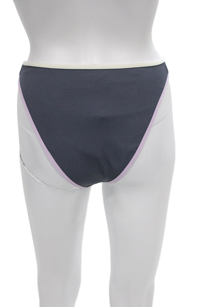 L Space Womens Blue Nylon Solid Swim Set Size M