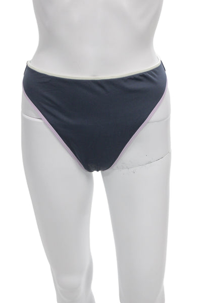 L Space Womens Blue Nylon Solid Swim Set Size M