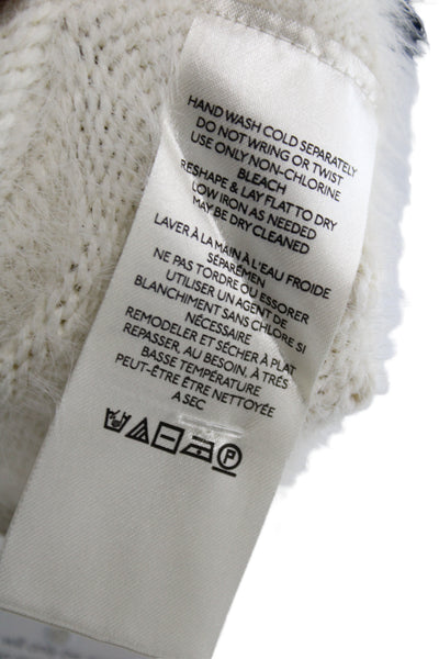 Free People Unisex Pullover Sweater White Round Neck Long Sleeve Size M