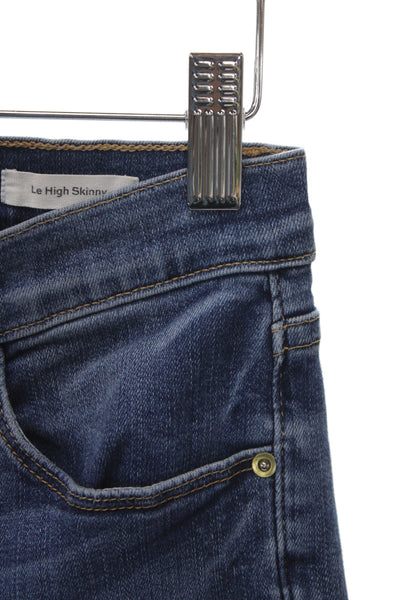 Frame Women Skinny Cropped Dark Blue High Rise Jeans Size 28