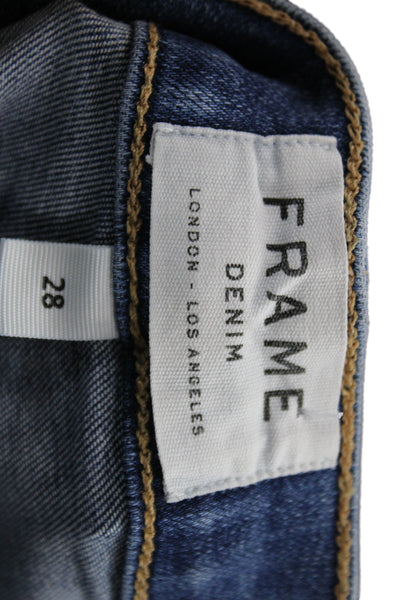 Frame Women Skinny Cropped Dark Blue High Rise Jeans Size 28