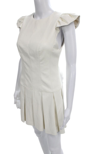 Alice + Olivia Women Fit & Flare Mini Dress White Polyurethane Size 2