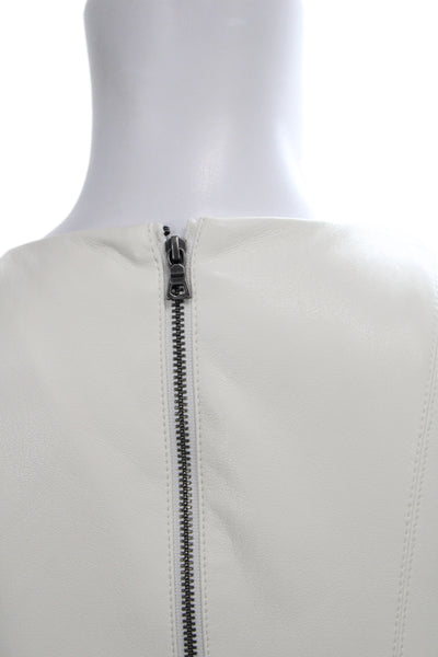 Alice + Olivia Women Fit & Flare Mini Dress White Polyurethane Size 2