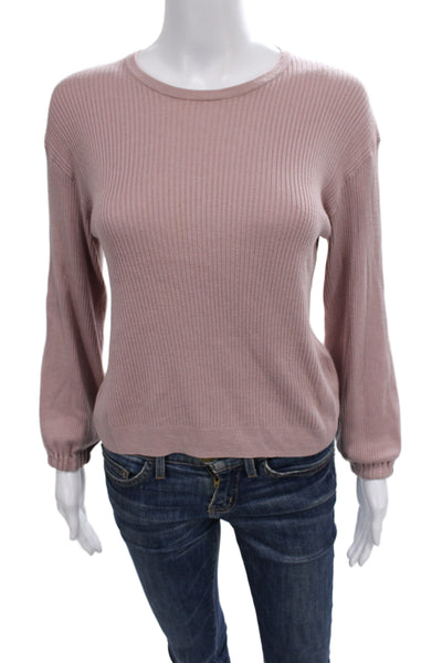 Splendid Unisex Pink Pullover Sweater Crew Neck Long Sleeve Size XS