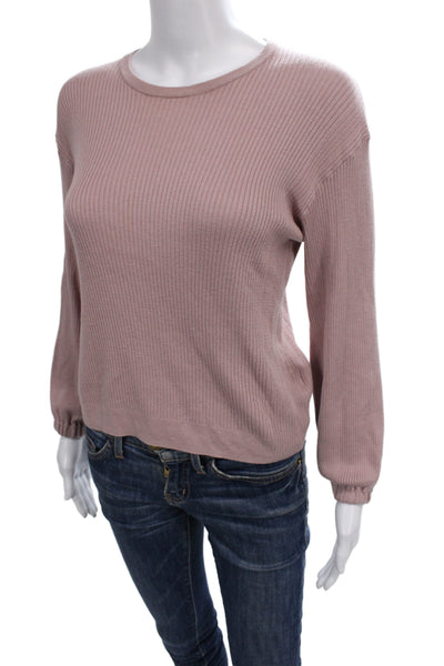 Splendid Unisex Pink Pullover Sweater Crew Neck Long Sleeve Size XS