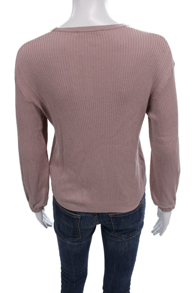 Splendid Unisex Pink Pullover Sweater Crew Neck Long Sleeve Size XS