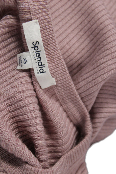 Splendid Unisex Pink Pullover Sweater Crew Neck Long Sleeve Size XS