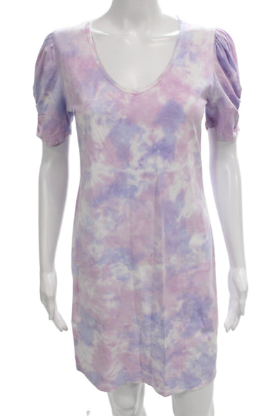 Generation Love Women T-Shirt Dress Pink V-Neck Short Sleeve Cotton Size XS