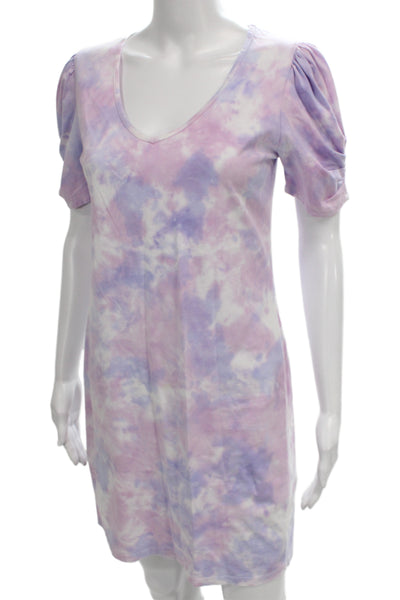 Generation Love Women T-Shirt Dress Pink V-Neck Short Sleeve Cotton Size XS