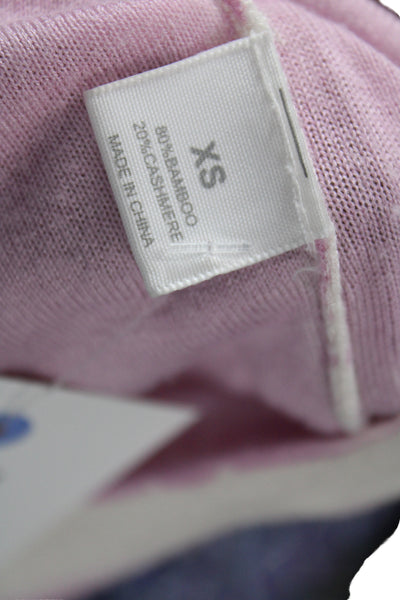 Kokun Womens Basic Pink Bamboo Cashmere Crew Neck Short Sleeve T-Shirt Size XS