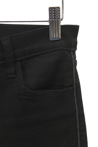 J Brand Womens Black Skinny Cropped Jeans Size 25