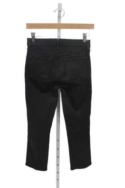 J Brand Womens Black Skinny Cropped Jeans Size 25