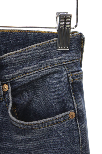 7 For All Mankind Women Cropped Ankle Jeans Dark Blue Mid Rise Size 25