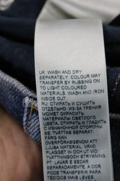 7 For All Mankind Women Cropped Ankle Jeans Dark Blue Mid Rise Size 25