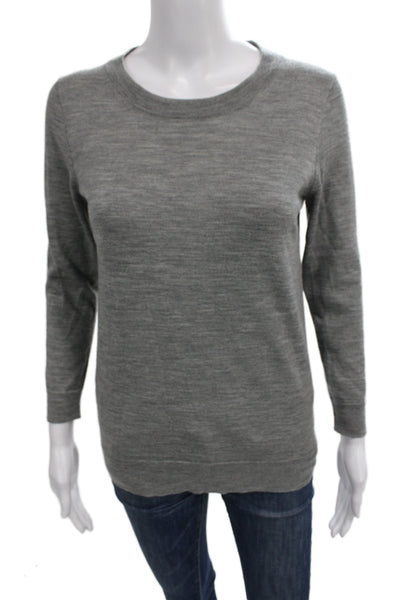 J Crew Unisex Gray Merino Wool Crew Neck Pullover Long Sleeve Size S