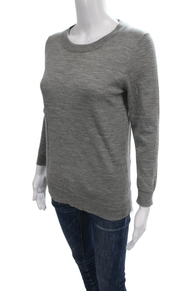 J Crew Unisex Gray Merino Wool Crew Neck Pullover Long Sleeve Size S