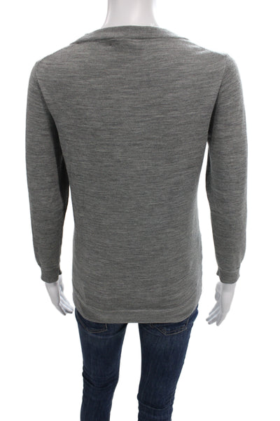 J Crew Unisex Gray Merino Wool Crew Neck Pullover Long Sleeve Size S