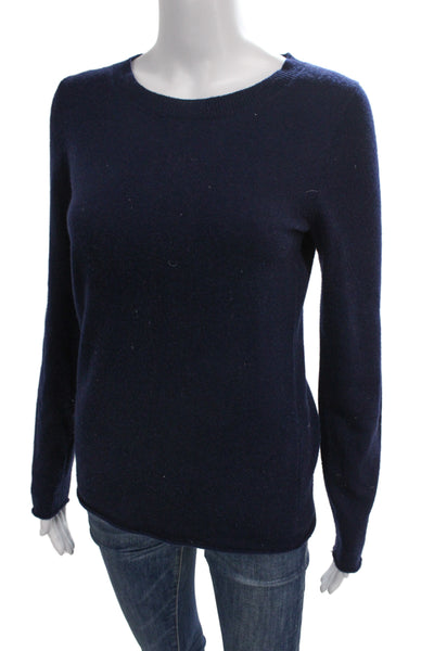J Crew Women Dark Blue Cashmere Crewneck Pullover Longsleeve Size S