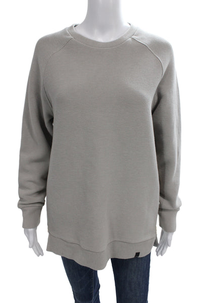 Varley Womens Pullover Sweatshirt Gray Zip Crew Neck Size S