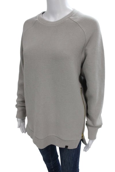 Varley Womens Pullover Sweatshirt Gray Zip Crew Neck Size S