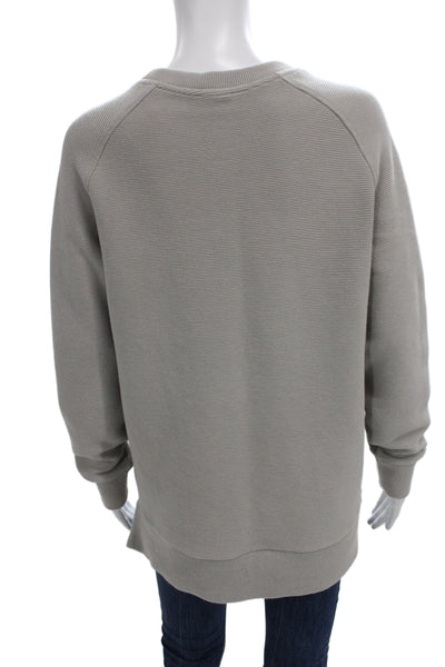 Varley Womens Pullover Sweatshirt Gray Zip Crew Neck Size S