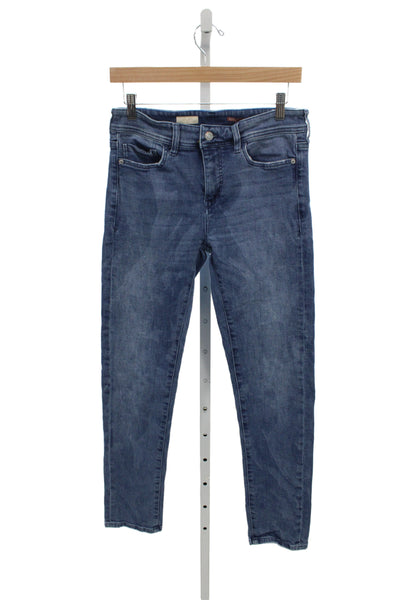 Pilcro Anthropologie Womens Skinny Ankle Jeans Blue Hi Rise Button Size 26 Tall
