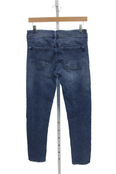 Pilcro Anthropologie Womens Skinny Ankle Jeans Blue Hi Rise Button Size 26 Tall