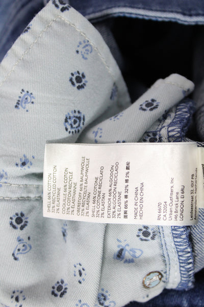 Pilcro Anthropologie Womens Skinny Ankle Jeans Blue Hi Rise Button Size 26 Tall