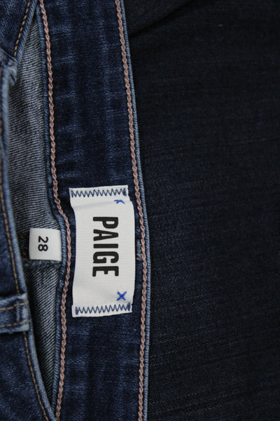 Paige Womens Straight Dark Blue Jeans Size 28