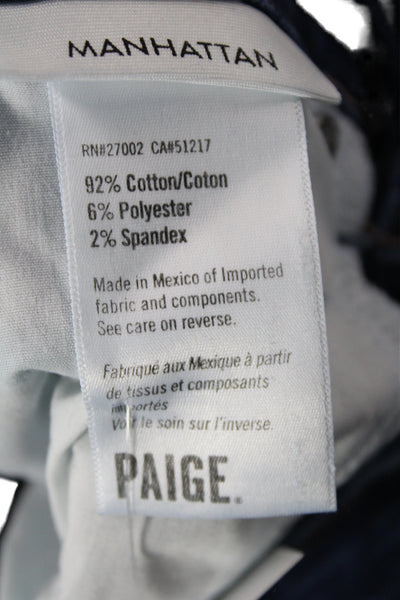 Paige Womens Straight Dark Blue Jeans Size 28