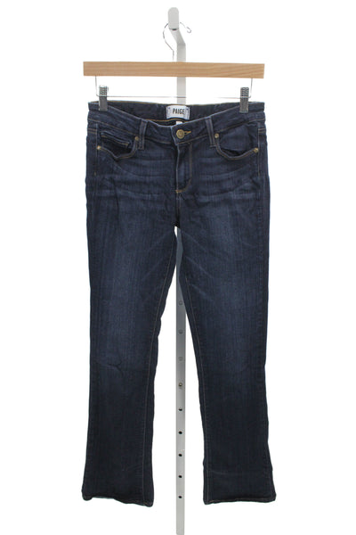 Paige Women Straight Dark Blue Jeans Low Rise Size 28