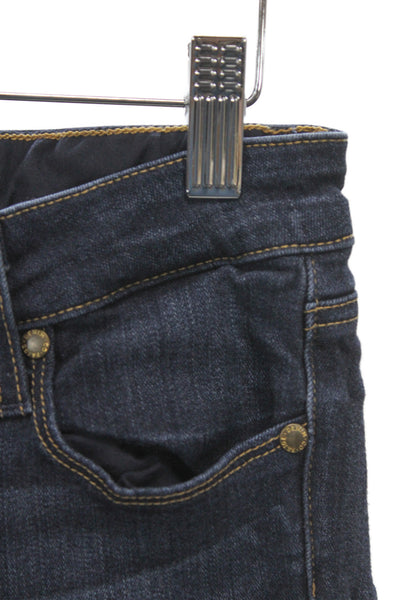 Paige Women Straight Dark Blue Jeans Low Rise Size 28