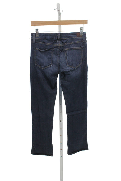 Paige Women Straight Dark Blue Jeans Low Rise Size 28