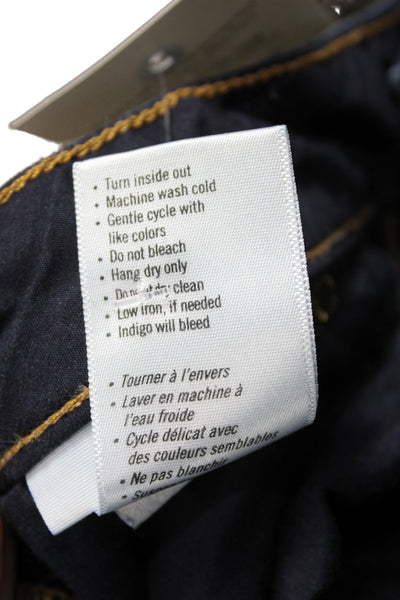 Paige Women Straight Dark Blue Jeans Low Rise Size 28
